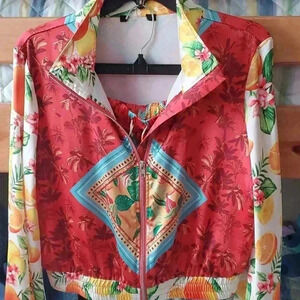 💥F21 Two piece tropical satin set